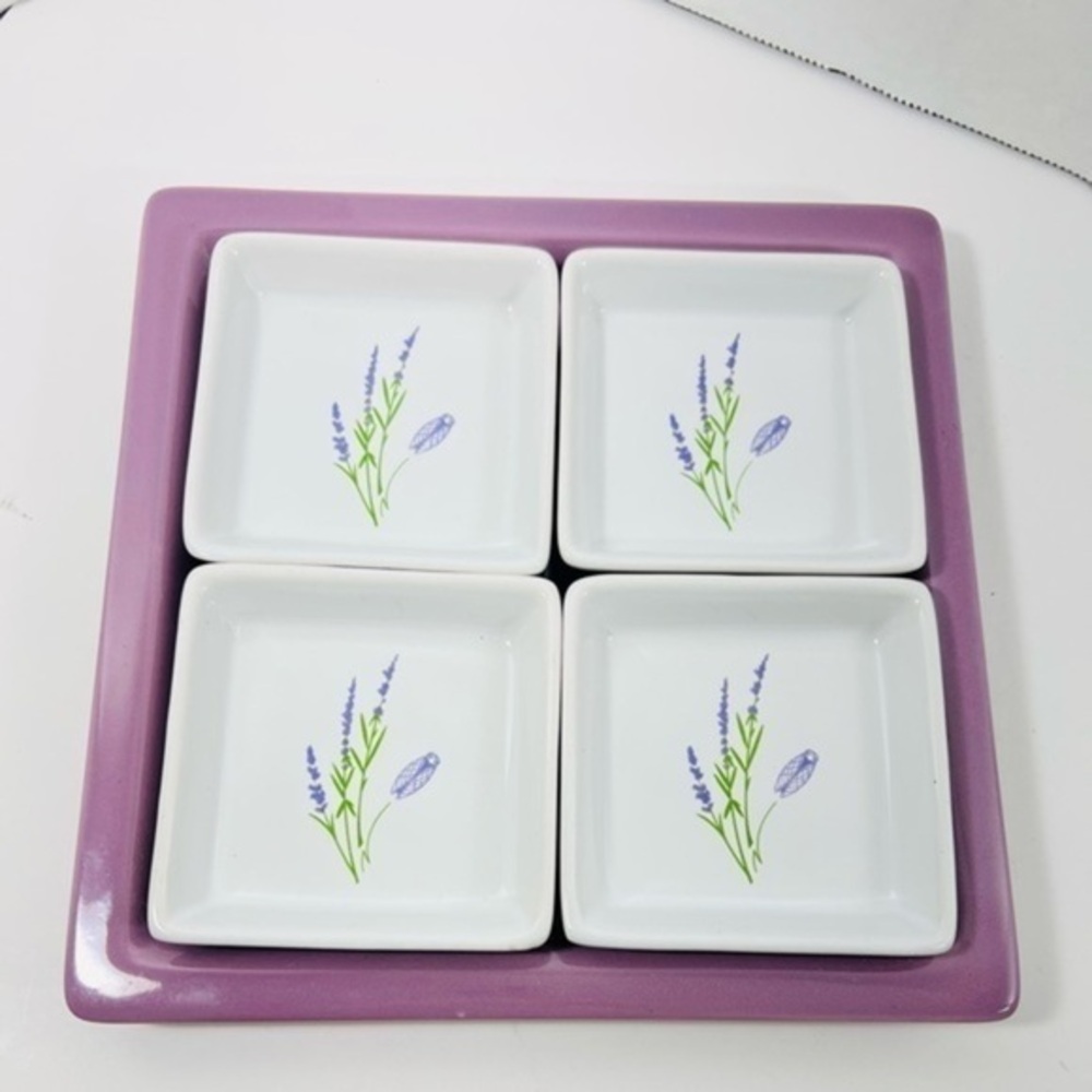 Beautiful 5 piece lavender kitchen serve dish vintage France excellent c…